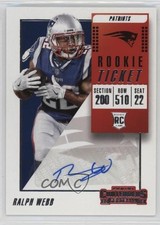 2018 Panini Contenders Rookie Ticket/Rookie Ticket Variation Ralph Webb Auto 4f5