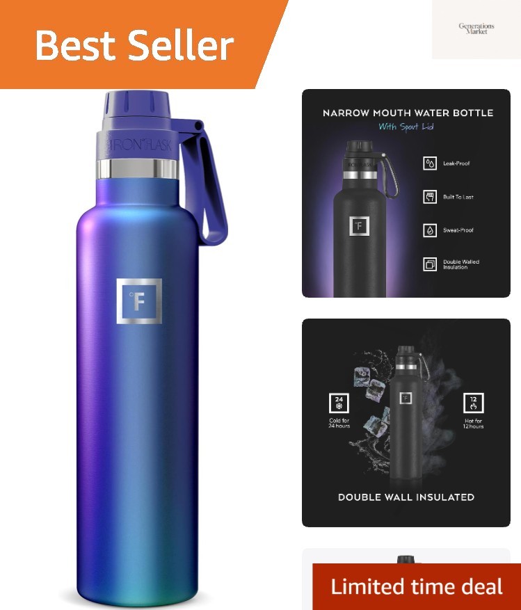 Camping & Hiking Hydration Flask with Spout, Narrow Mouth In