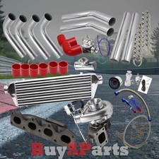 Turboturbocharger Cast Manifold Diy Chrome Red Kit For 90-93 Mazda Miata 1.6l