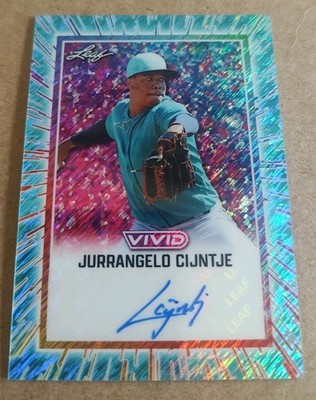 2025 Leaf Vivid Jurrangelo Cijntje Auto Crystal Teal #/10 St. Louis Cardinals RC