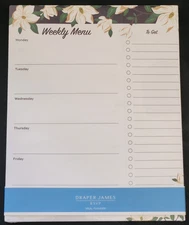 Meal Planner Weekly Floral Grocery List Magnetic Notepad Draper James Tear Pad