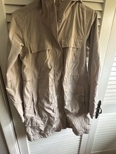 Athleta Hooded Lightweight Trench, Rain Coat, Zip And Button Closure