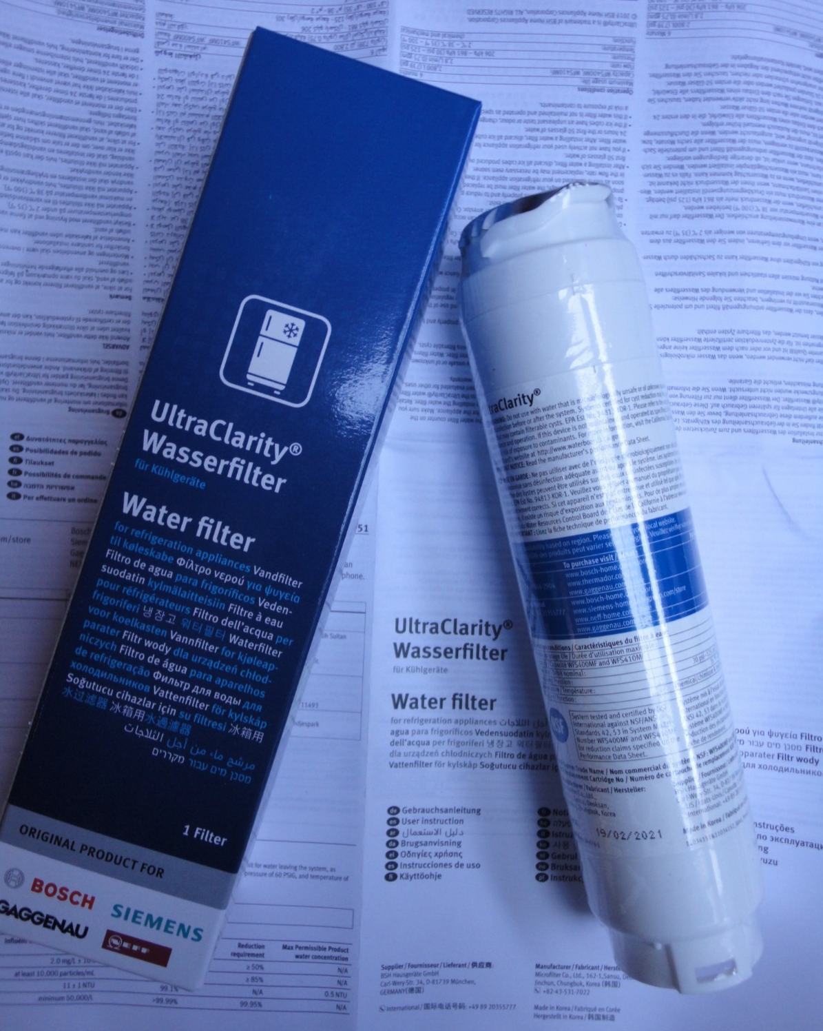 Gaggenau refrigerator fridge freezer water filter cartridge - Model RF411