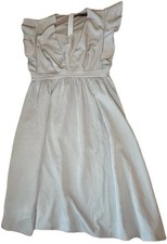 Dress Medium M Coquette Fluttery Ruffled Cottage Midi Sweetheart Prim Dusty Blue