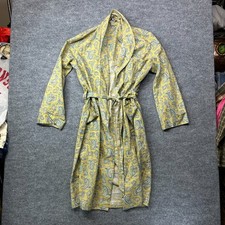 Vintage Perma Prest Sears Tie Robe Mens Pastel Yellow Blue Paisley - Small 34/35