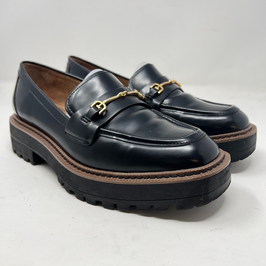 SAOLA Mocassino Sam Edelman Laurs suola a strappo donna 9 5 nero vernice pelle accademia