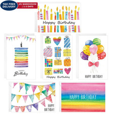 Thboxes Birthday Cards Bulk, 24-Pack 4x6 Happy 4 x 6 inch, Multicolor