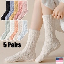 1-5 Pairs Plush Socks Cozy Slippers for Winter Warmth Socks Christmas Sleepsocks