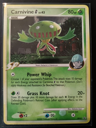 Pokemon TCG Card - Carnivine G (DP42 Black Star Diamond Holo Promo English 2009)