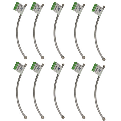 10 Pack XFITTING 3/8'' OD Compression x 1/2'' FNPT Faucet Supply Line, 18'' Long