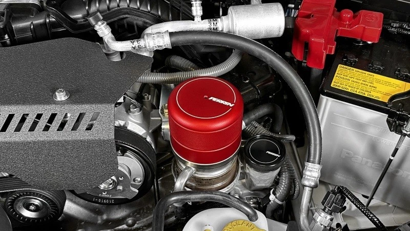 Perrin Oil Filter Cover - Red Fits 2015+ Subaru WRX/STI - Image 4 of 4