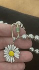 Korean Daisy Missing A Pedal Necklace Vermeil Clasp 18” G Dragon 925 — photo 10