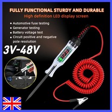 12V Circuit Tester Probe 3-48V Electric Car Fuse Test Light Voltage Pen Detector