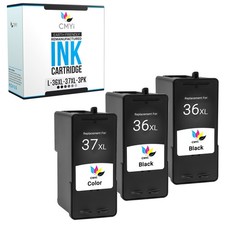 3-Pack Replacement CMYi Lexmark 36XL-37XL Ink Cartridge for X Series X3650 X4650