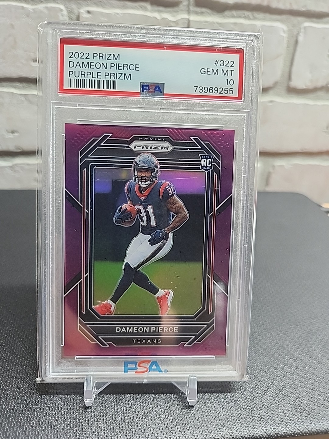 2022 Prizm #322 Dameon Pierce Purple Prizm. 021 /125 PSA 10