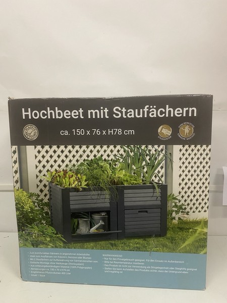 Hochbeet Klassisch Mit StaufäChern 150 X 76 X 78 Cm Anthrazit-image