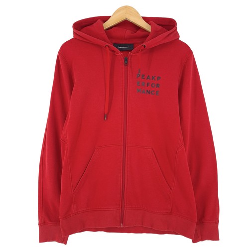 Peak Performance, Peak Performance Vintage Red Zip-Up Hoodie Regular Fit Pochacco Mens Size M