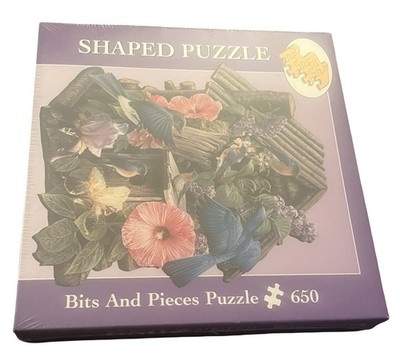 Bits and Pieces 650 Pcs. Shaped Jigsaw Puzzle Birds & Flowers, 20'' x 27'' 2002