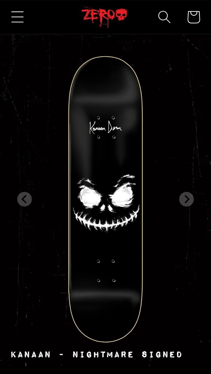 SIGNED Zero Nightmare Before Christmas Skateboard Deck Kanaan Jack