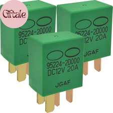 95224-2D000 Automotive Relay 3-Pack , 4-Pin 12V 20A, Compatible with Hyundai El