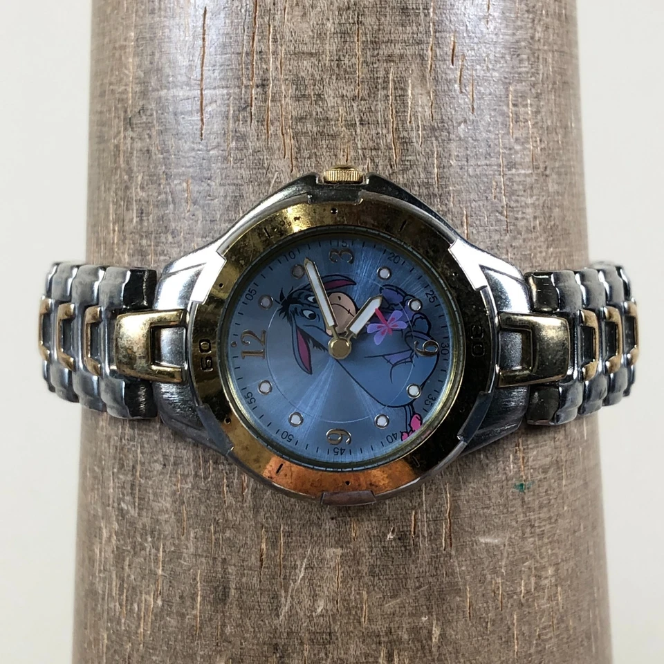 Женские кварцевые аналоговые часы Disney MU2050 Dress Eeyore серебристые 28 мм 7 1/4 дюйма - Изображение 2 из 4