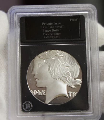 Private Issue 1 oz .999 Silver Peace Dollar Planchet Error