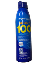 CVS Health Sport SPF 100 Sunscreen Clear Spray Water Resist 5.5oz Exp 04/2027 2.14 per gallon