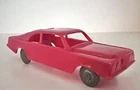 MARX 1960's FASTBACK GAS STATION CAR - RED SP W/METAL WHEELS - VG - HTF CAR LOOK