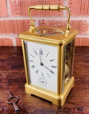 Antique French Brass Carriage Clock Alarm Striking Chiming Repeating Jewel 8 Day