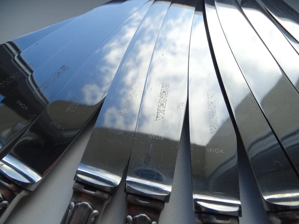 12 couteaux en métal argenté RENEKA modele ART DECO - 12 pers - 25 cm - LOT 2 - Photo 3/4