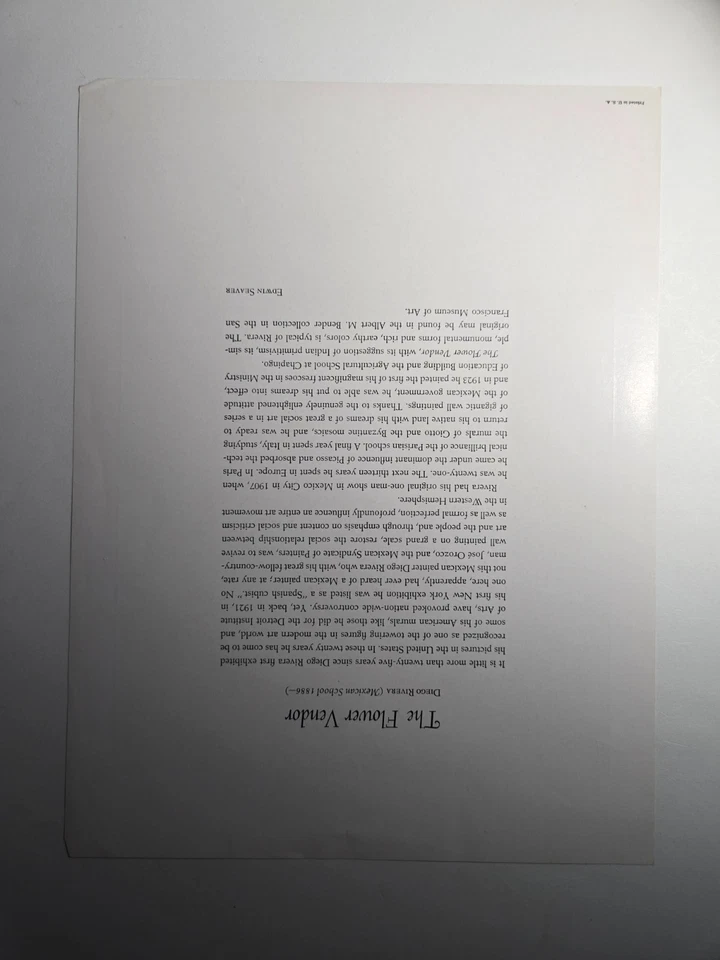 复古 1931 年美术印刷石版画 The Flower Vendor 作者 Diego Rivera 1935 — 第 2/4 张图片