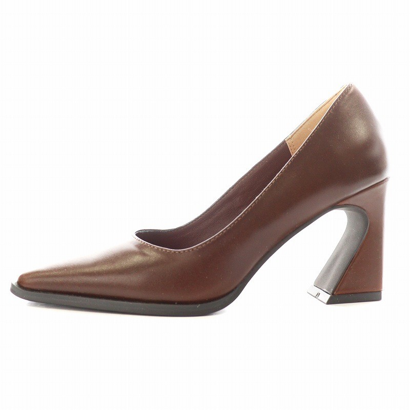 Ameri Vintage Pumps Heel Square Toe Leather S Bro… - image 2