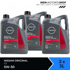Original Nissan Motoröl 5W-30 C3 API SN API CF 3x5 Liter = 15 Liter Original Nissan Motoröl 5W-30 C3 API SN API CF 3x5 Liter = 15 Liter