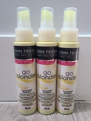 3 X John Frieda GO BLONDER Blonde Lightening Spray Bottles 2 Shades Lighter