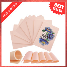 Tattoo Practice Skin 3MM Thick Fake Skin 5 Pieces 7.4x5.6 Inches Double Sides