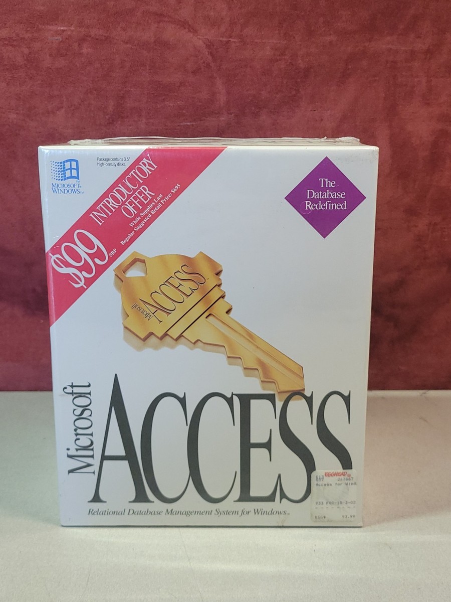 Microsoft Access v 1.00 Vintage Software Windows 3.5 Discs Sealed