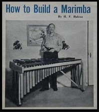 Build a 4 Octave Marimba Save$ 1956 HowTo PLANS H.F. Halenz
