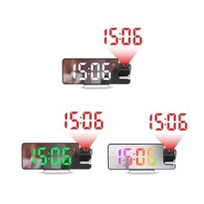 Réveil de Projection à affichage LED avec projecteur rotatif, veilleuse