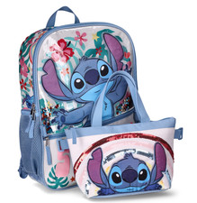 Disney Lilo Stitch Kids Smile 17" Laptop Backpack 2-Piece Set w/ Lunch Bag NWT
