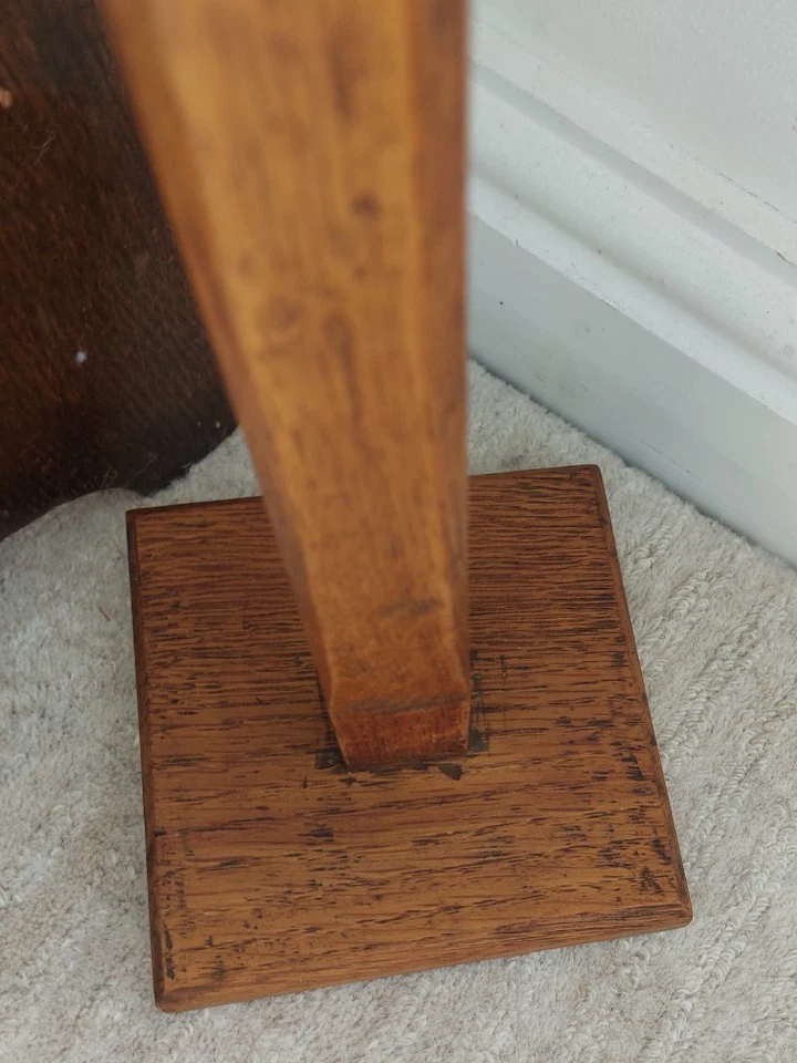 Vintage oak shop smokers stand, square candle stick, floor standing display - Image 2 of 4