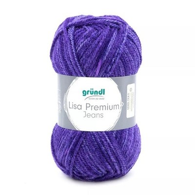 GRÜNDL WOLLE LISA PREMIUM JEANS 50g VIOLETT MELIERT LL 133 m 100g/3,98 