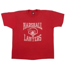 Vintage Marshall Lawyers Graphic Single Stitch T-Shirt XL Red Screen Stars