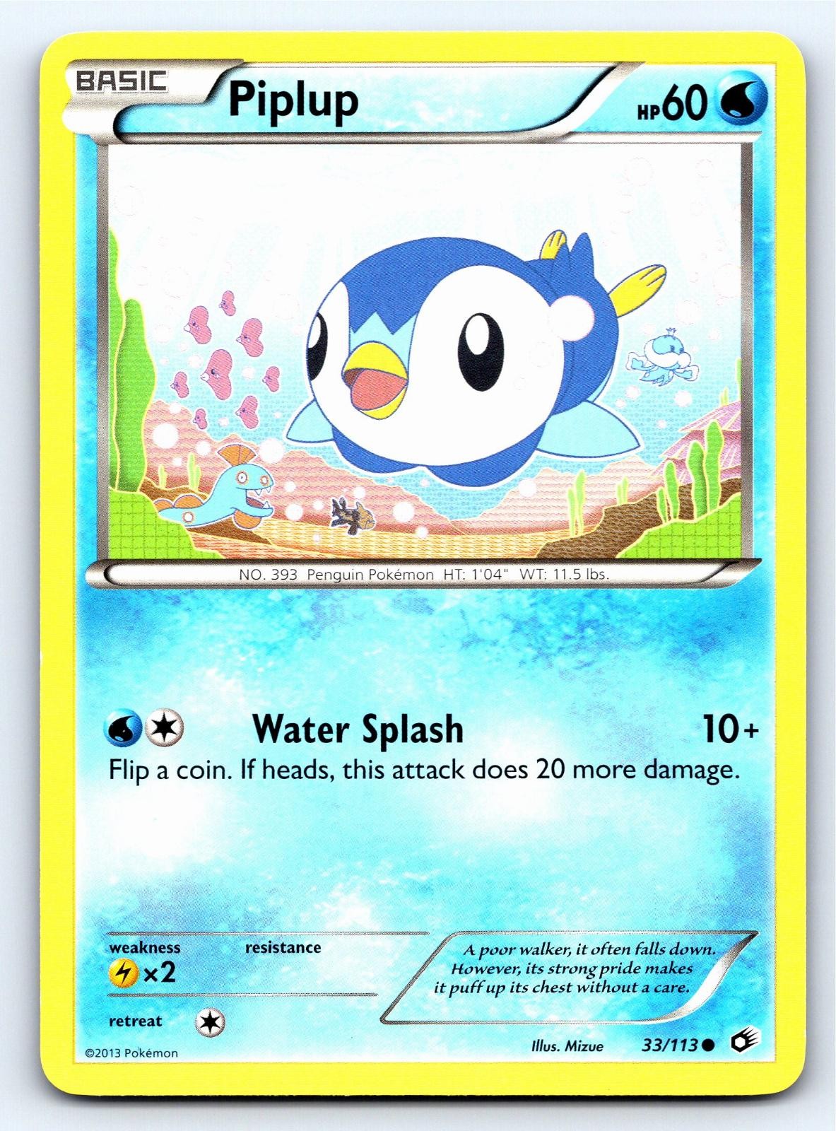 Piplup 33/113 Common Legendary Treasures Pokemon Near Mint