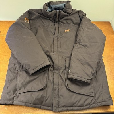 Helly Hansen Jacket Mens 4XL Brown Goose Down Puffer Full Zip Winter