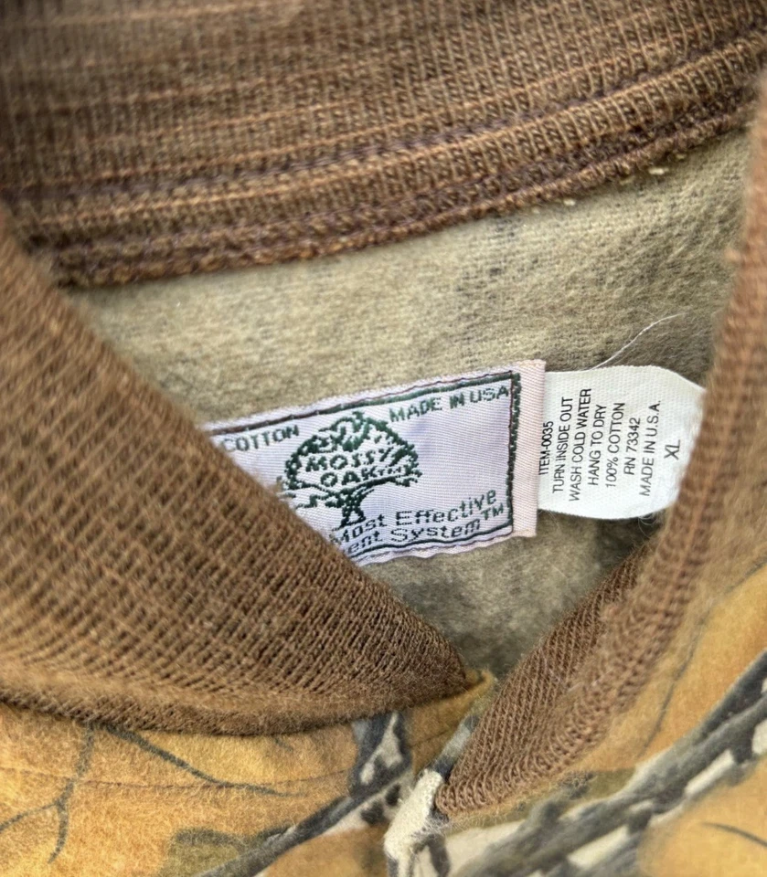 Chaqueta Camuflada Vintage Años 90 Roble Mossy Otoño Follaje Castaño Rojizo Universidad XL Hecha en EE. UU. Foto 2 de 4