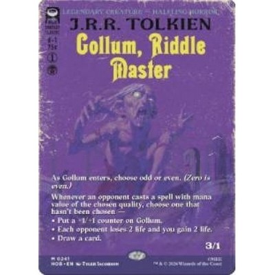 GOLLUM, RIDDLE MASTER (BORDERLESS) (241) The Hobbit HOB Magic MTG MINT CARD