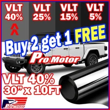 VLT 40% 30" 10FT Uncut Window Glass Tint Roll Film Office Auto Commercial