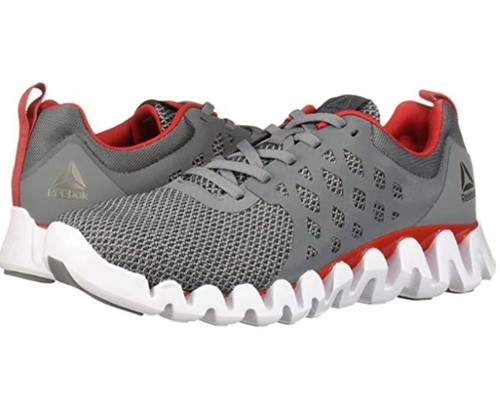 Reebok Men’s Zig Pulse 3.0 Running Shoes - US:8, Grey/Red, J1(B495T) - 第 1/5 張圖片