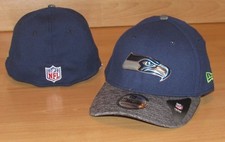 Seattle Seahawks Liquid Chrome 39Thirty Flex Fitted Hat Cap Men's size M/L
