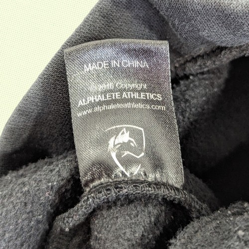 ALPHALETE Mens Hoodie L LOGO Double Zip Black Hooded Sweatshirt - Picture 5 of 6